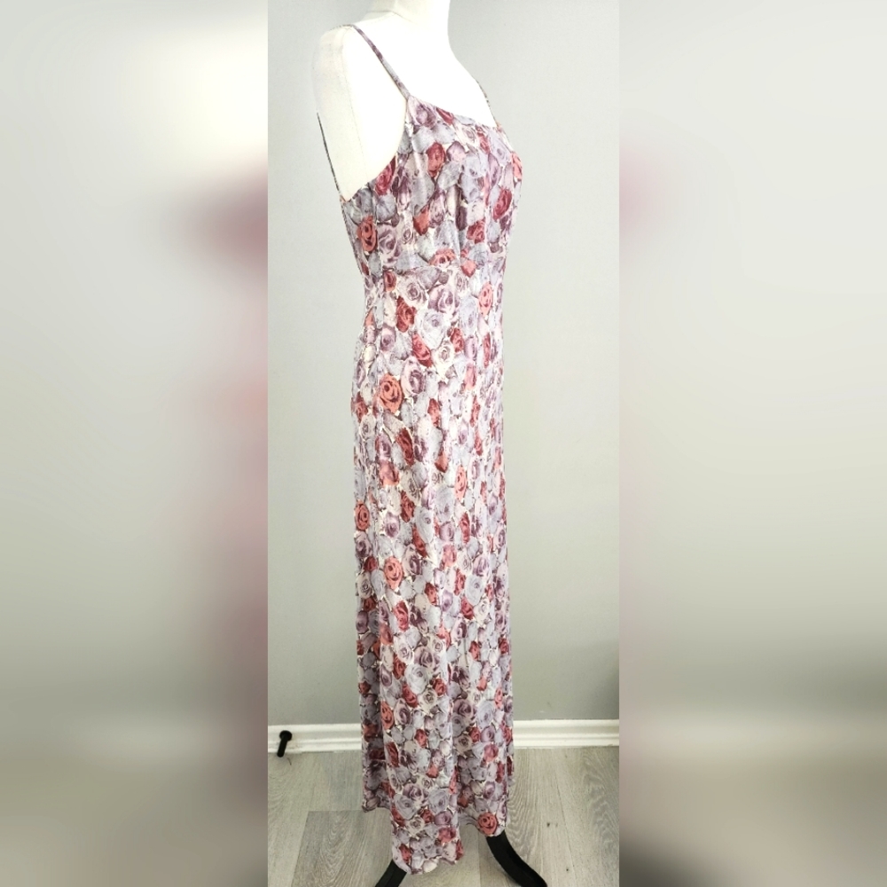 PRINCIPLES Vintage Women Long Maxi Dress Size 12 Purple Sleeveless Zip Lined - Picture 5 of 12